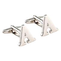 Mens Brass Initial Cufflinks Letter Buness Shirt Cuff Links Wedding Gift A