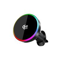 25W Qi2 Magnetic Car Phone Charger Holder with RGB Light Air Vent Mount with Fast Charging & Cooling for iPhone 15 14 13 Pro Max juoda