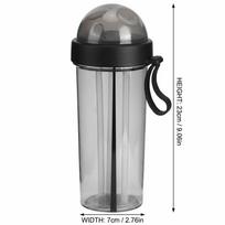 Dual Mouth Dual Drink Cup With Tubes Sport Tumbler Large Capacity Cup  Fruit Tea Drink