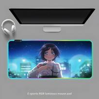 Kaoruko Waguri Mouse Pad RGB Gaming Mouse Pad Desk Mat HD Gamer Large LED Light XXL MousePads RGB600x300x3mm