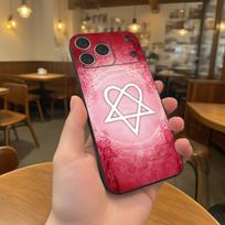 Him Ornate Heartagram Phone Case For iPhone 17,16,15,14,13,12,11,Pro,Max,Plus Black Soft Cover iPhone17promax