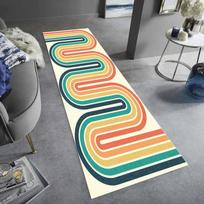 Abstraktaus meno koridoriaus kilimėlis grindų kilimėlis kilimai kilimai namų dekoravimas neslystantis skalbiamas zoninis kilimėlis modernaus stiliaus miegamojo dekoras 40X120CM white