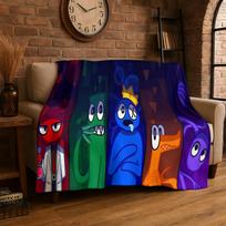 Game R-Rainbow Friends Cartoon Flannel Blanket Soft Warm Throw Blanket for Bedroom Living Room Bed Travel Camping Picnic Kid 75x90cm