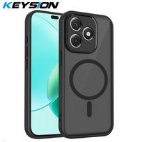 KEYSION magnetinis telefono dėklas HONOR X5d X5c Plus, silikonas+PC, matinės permatomos juodos spalvos, atsparus smūgiams dangtelis Honor X5c X5d Plus for Honor X5c Plus juoda