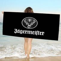 J-Jagermeisteres Logotipo Mikropluošto Antklodė Greitai Džiūstantys Paplūdimio Rankšluosčiai Dydelės Spaudos Super Sugeriantis Baseino Rankšluosčio Antklodė W40*H60(CM) white