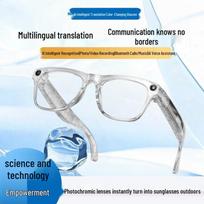 AI Smart Glasses: 1200W Pixel, Voice-Controlled, Color-Changing, Language Translating, Photo & Video Capable
