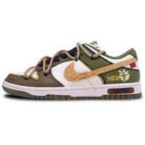 Nike Dunk Rotten Wood Pilgrimage Slip Resistant Cushioning Low top Skateboard Shoes Unisex HF5441-102(Team293-) 36