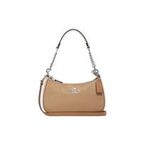 Coach Teri 25 Zipper Closure Leather Shoulder Bag Women Shoulder Bag Beige CA173-SVVFQ Basic Set (Bag+Dust Bag)