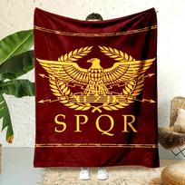 Luxurious Flannel Blanket Soft, Reversible Luxurious Ancient Roman SPQR Eagle Emblem Flannel Throw Blanket 75cmx90cm