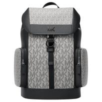 MICHAEL KORS COOPER Contrast color design old flower printed metal accessories coated canvas backpack men's black juoda