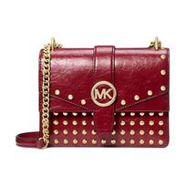 MICHAEL KORS Greenwich gold rivet hardware PU shoulder bag small women's cherry color auksas