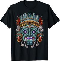 Vintage Aztec God Tlaloc Mayan Mythology Deity Mexican copy T-Shirt S įvairiaspalvis