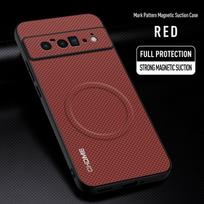 For Google Pixel 6 Pro Case Luxury Car Magnetic Holder Phone Case For Google Pixel 6 Pro 5G 6Pro Silicone Shockproof Back Cover For Pixel 6 Pro raudona