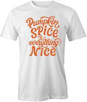 PUMPKIN SPICE & EVERYTHING NICE TShirt Tee Short-Sleeved Cotton FALL S1WSA559 S