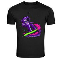 Astronaut Surfing Neon Space Wave Graphic T-Shirt XXXXL