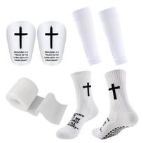 Adult Sports Football Shin Guard Leg Cover Set Anti-Slip Polyester Protective Gear L balta