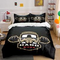Bodybuilder lifting dumbbells graphic. Bedding sets Duvet cover sets Duvet covers Pillowcases(1*Duvet Cover 2*Pillowcases without duvet insert) 135x200cm