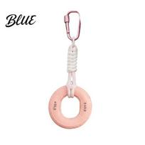 Hand Grip Strengthener Silicone Ring Keychain with Carabiner & Braided Finger Strength Exerciser Rope Hanging Training Ring Men Women Gift rožinė