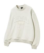 Moz Moz Terry Brushed Pigment Arch Logo Patch Oversized Sweatshirt Beige Beige/1(M-L)