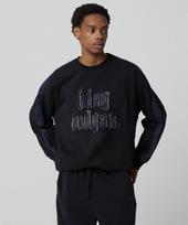 Mc Wood Gun Akarit 3321A Denim Patchwork Oversized Black Set-Up Sweatshirt S