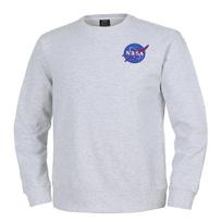 Nasa Unisex Loose Fit Sweatshirt With Wappen [Melange White] 95
