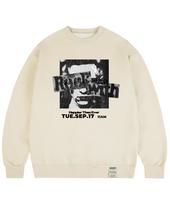 Graver Ordinary [Odnr-Unisex] Rockwith Punk Sweatshirt_Cream Cream/S