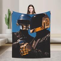 Daft Punk Helmet Super Soft Blankets Camping Plush Throw Blanket Print Couch Chair Flannel Bedspread Sofa Bed Cover Size: 75*100cm, Weight: 230 GSM
