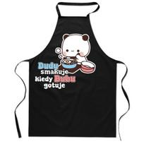 Fartuch z nadrukiem dziecięcym kuchenny miś panda bubu dudu kawaii bawełna