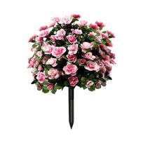 Artificial Azalea and Begonia Flowers for Outdoor Garden Decoration, Silk Fake Plants Bundle One Size