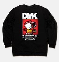 Doldol Dmk_Mtm_89 Graffiti Artist Devil Monkey Dmk Nft Character Long Sleeve Sweatshirt Long Sleeve Charcoal/S