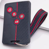 Car Key Cover for Renault Zoe Captur Clio 5 Arkana Megane 4 Scenic Espace Kadjar with Keychain Honeycomb Texture Metal Keychain Car Remote Key Sleeve juoda