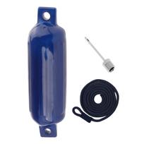 Boat Fender with Inflatable Pin Dock Edge Round Dock Bumper Mooring Buoy for Small Boat Boat Dock Row Boats Fishing Pontoon Boat Blue w Black Rope
