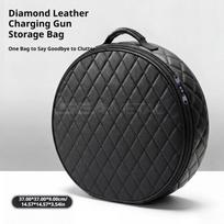 SEAMETAL EV Car Charging Cable Storage Carry Bag For Electric Vehicle Charging Cable Bag Shockproof Round/Square Car Accessories Round 1PC