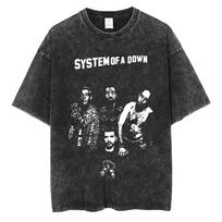 Limited Rock Band System of A Down Washed Vintage T-shirt Men Women Fashion Casual Oversized Tshirt Alternative Metal Streetwear S įvairiaspalvis
