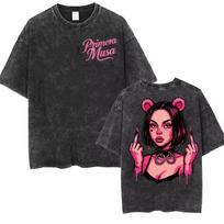 Omar Courtz Primera Musa Tour 2026 Graphic T Shirt Men Women Vintage Washed Short Sleeve T-shirts Fashion Gothic Hip Hop T-shirt S įvairiaspalvis