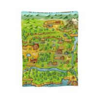 Stardew Valley Town Map Blankets Soft Warm Flannel Throw Blanket Bedding for Bed Living room Picnic Travel Home Sofa Size: 75*100cm, Weight: 230 GSM