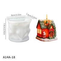 DM1293 Christmas House Candle Molds Silicone Xmas Snowhouse Gypsum Soap Resin Silicone Mold DIY Aromatherapy Candle Making Normal