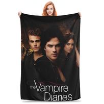 The Vampire Diaries Damon Salvatore Soft Blanket Girls Boys Plush Bedding Throws Novelty Living Room Flannel Bedspread Size: 75*100cm, Weight: 230 GSM