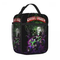Bestselling Grave Digger Monster Jam Monster Truck Vintage Lunch Bag Camping Meal Waterproof Lunch Bag One Size