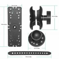 Fish Finder Bracket 360 Degree Swivel Ball Mount Electronic Fish Finder Mount Base Fishfinder Plate Inflatable Kayak Accessorie juoda
