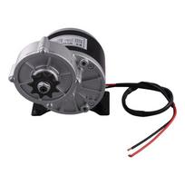 MY1016Z 24V 250W Brushed DC Electric Motor Gear Reduction Reducer With 9 Tooth Sprocket E-Bike Scooter Universal Black  Silver