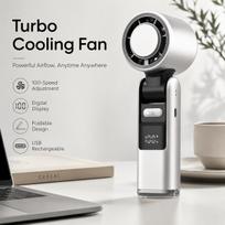 Mini Handheld Turbo Fan Foldable Design 1-199-Speed Wind 4000mAh Rechargeable Digital Display Protable Pocket Fans for Outdoor juoda