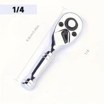 72-Tooth Quick Ratchet Wrench SeCompact Dual-Direction Short Handle Socket Wrench for Auto Repair 3 Drive Sizes (1/4  3/8  1/2 ) W/Socket Head Tool Short Handle 72 Teeth Fast 1/4