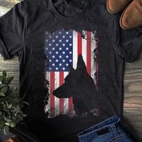 Patriotic German Shepherd T-Shirt: American Flag Dog Lover Tee 2XL