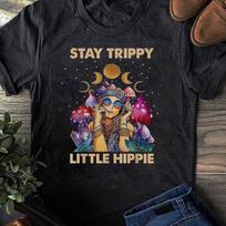 Stay Trippy Little Hippie T-Shirt: Magic Mushroom Psychedelic Tee XL