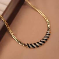 Black Gold Snake Chain Clavicle Choker Chain Vintage Necklace  For Girlfriend as picture