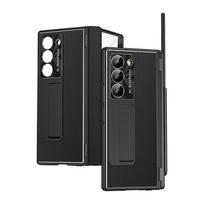 Skirta Samsung Galaxy Z Fold 8 Ultra / 7 6 5 4 3 Padengtas Oda Dvigubo Vyrio Apsaugantis Viso Kūno Stovas Rašiklio Lizdas Dėklas +Grūdintas Stiklas Opp Bag&For Samsung Galaxy Z Fold4 5G 7.6" juoda