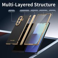 Case for Galaxy Z Fold 7/6/5/4 Phone Case with Screen Glass Film Hinge Protector Simple Solid Color Atmosphere Good Hand Feel Galaxy Z Fold7 juoda