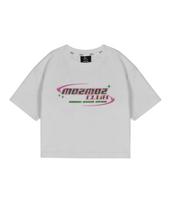 Moz Moz Y2K Logo Semi-Crop Short Sleeve T-Shirt White White/Free