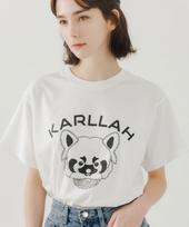Kalla Red Panda Print Short Sleeve T-Shirt - White White/Free